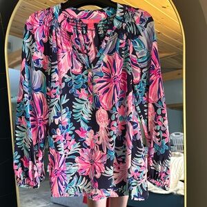 Lilly Pulitzer Elsa Top in Garden print.